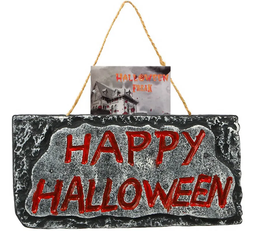 Poster decorativo happy halloween 29x14 cm