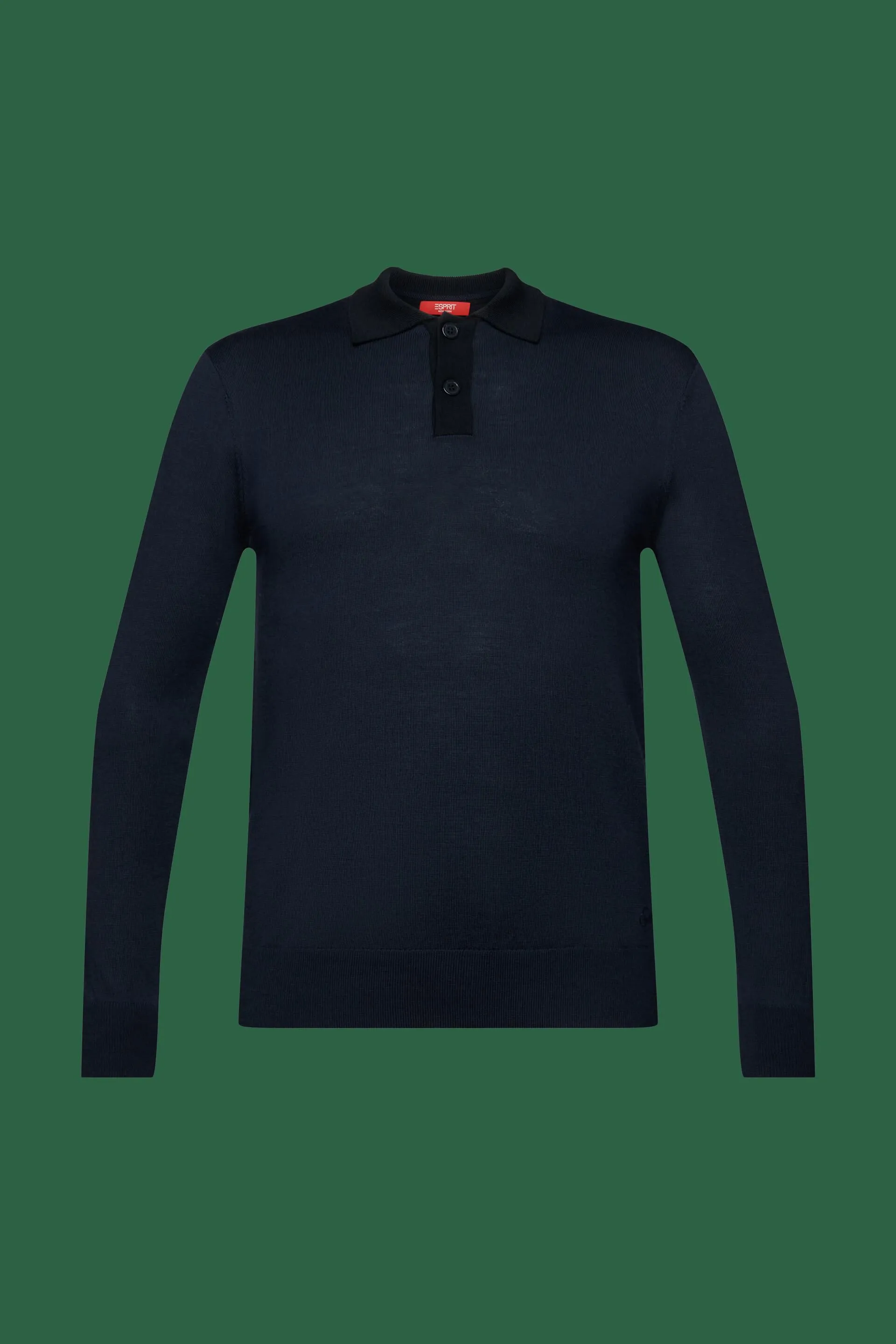 Pullover con colletto stile polo in lana merino