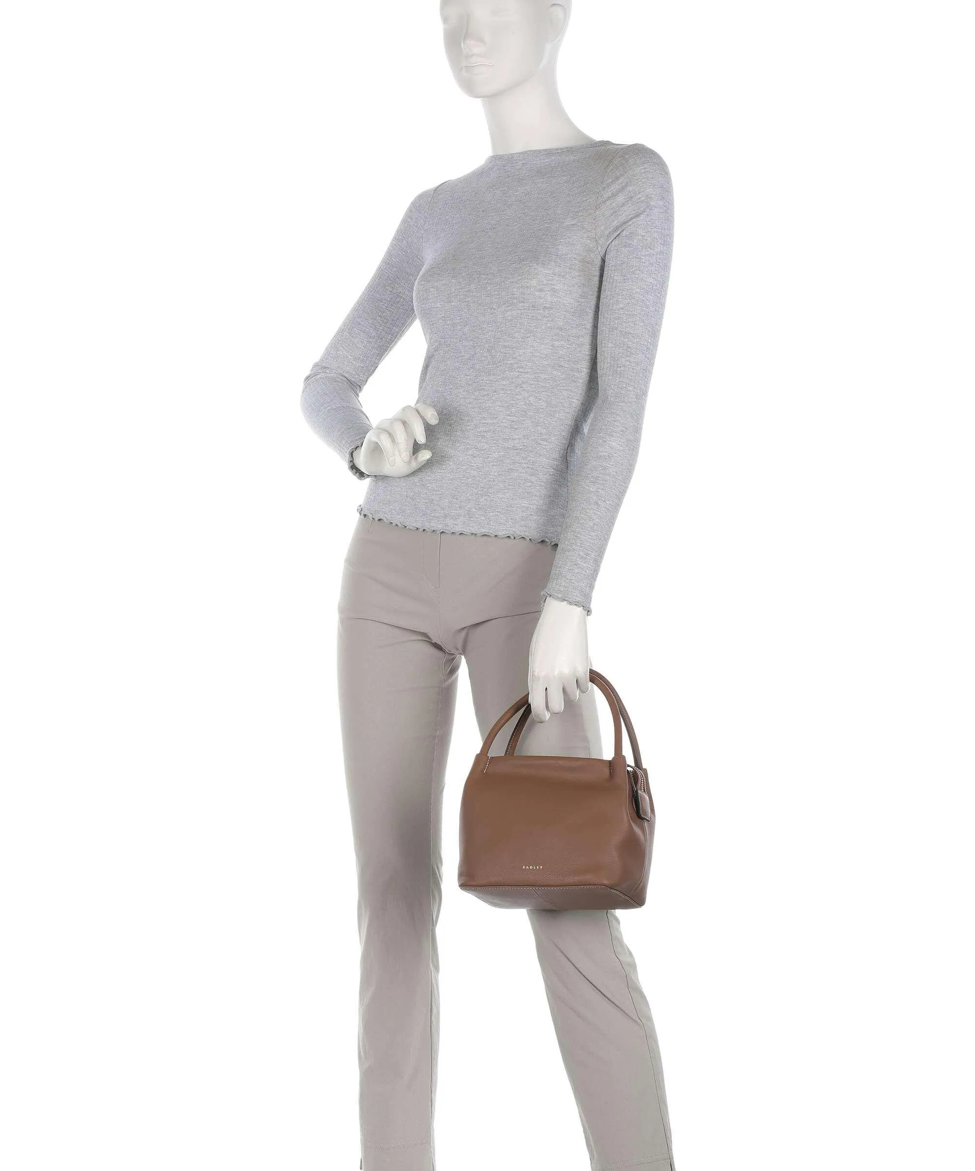  Radley London Ivydale Road Borsa a mano pelle di vacchetta grana marrone  