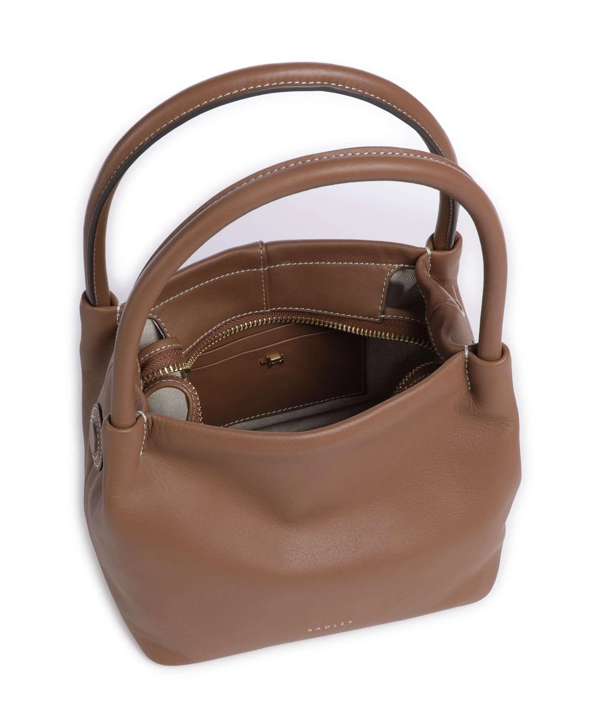  Radley London Ivydale Road Borsa a mano pelle di vacchetta grana marrone  