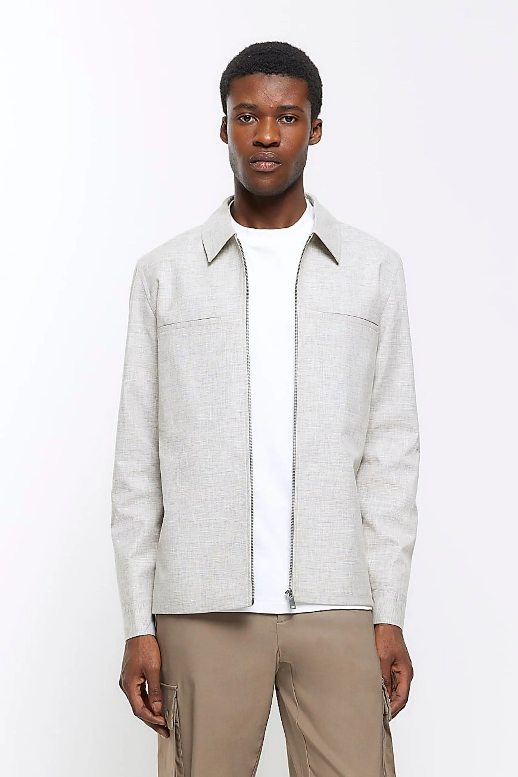 River Island - Giacca harrington testurizzata