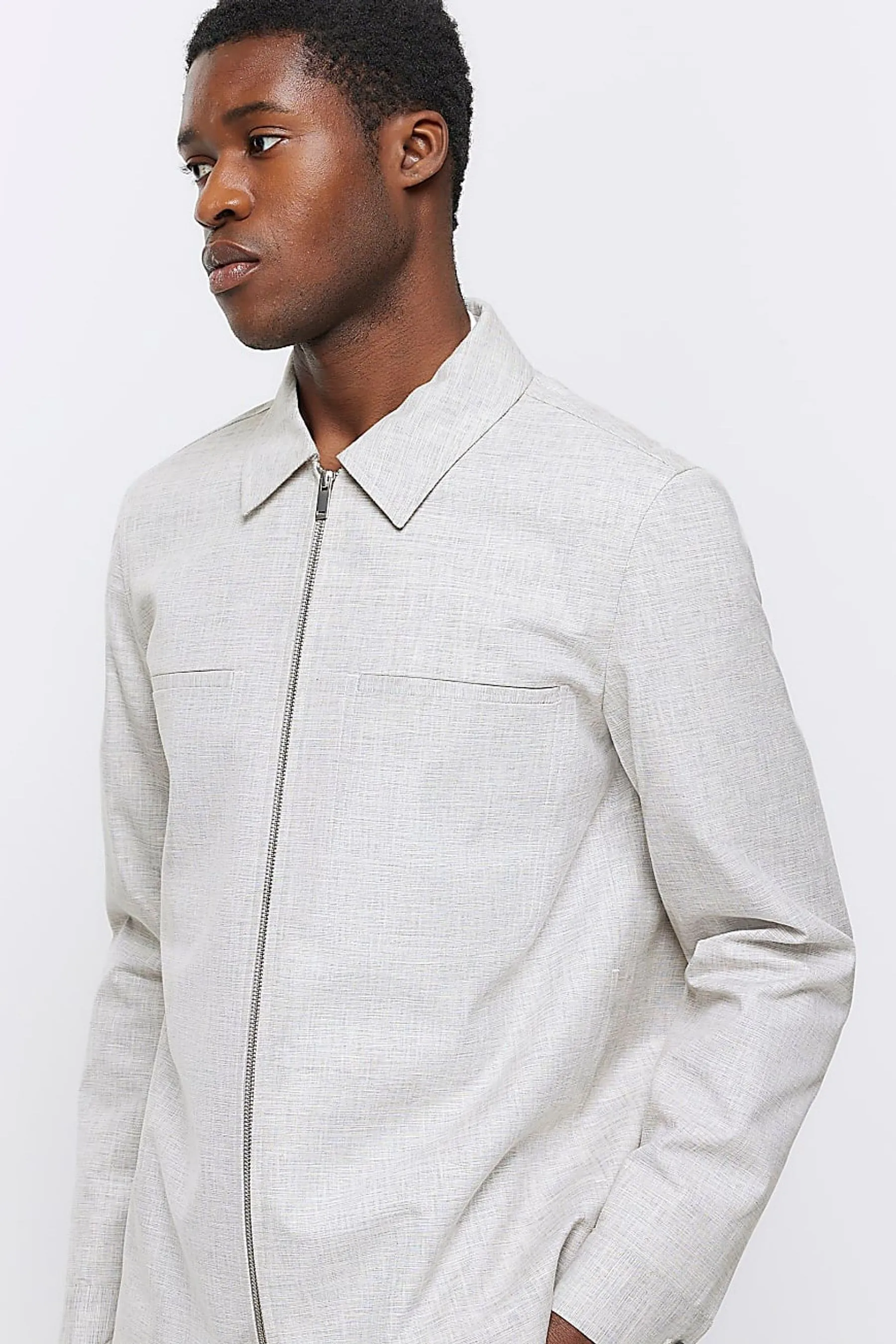 River Island - Giacca harrington testurizzata