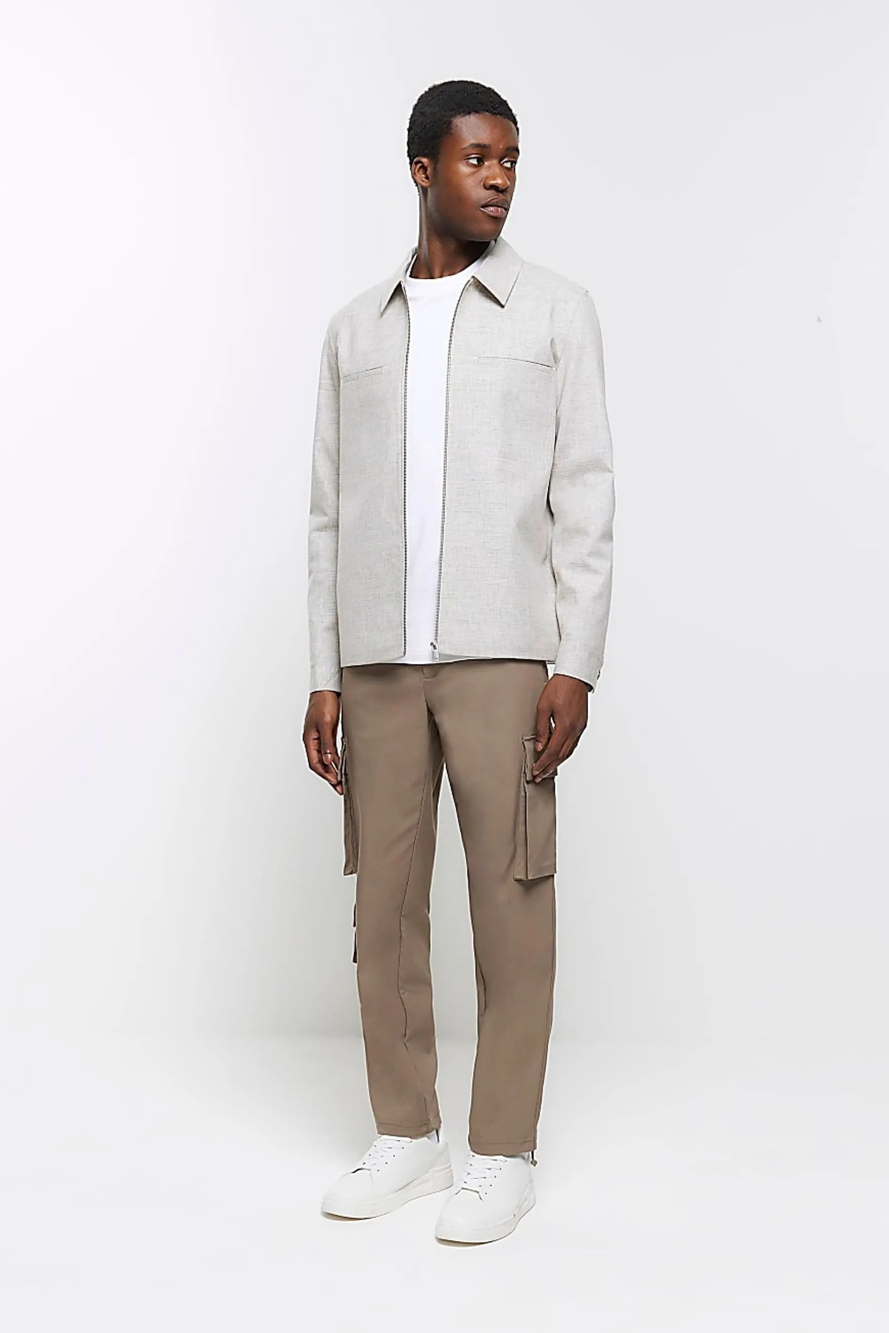 River Island - Giacca harrington testurizzata