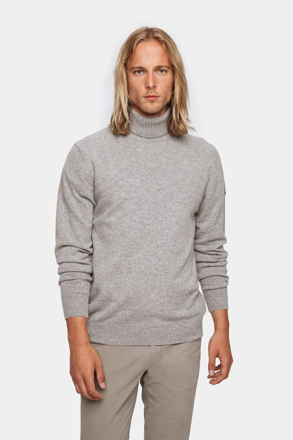 Roy roger's dolcevita in lana e cashmere grigio