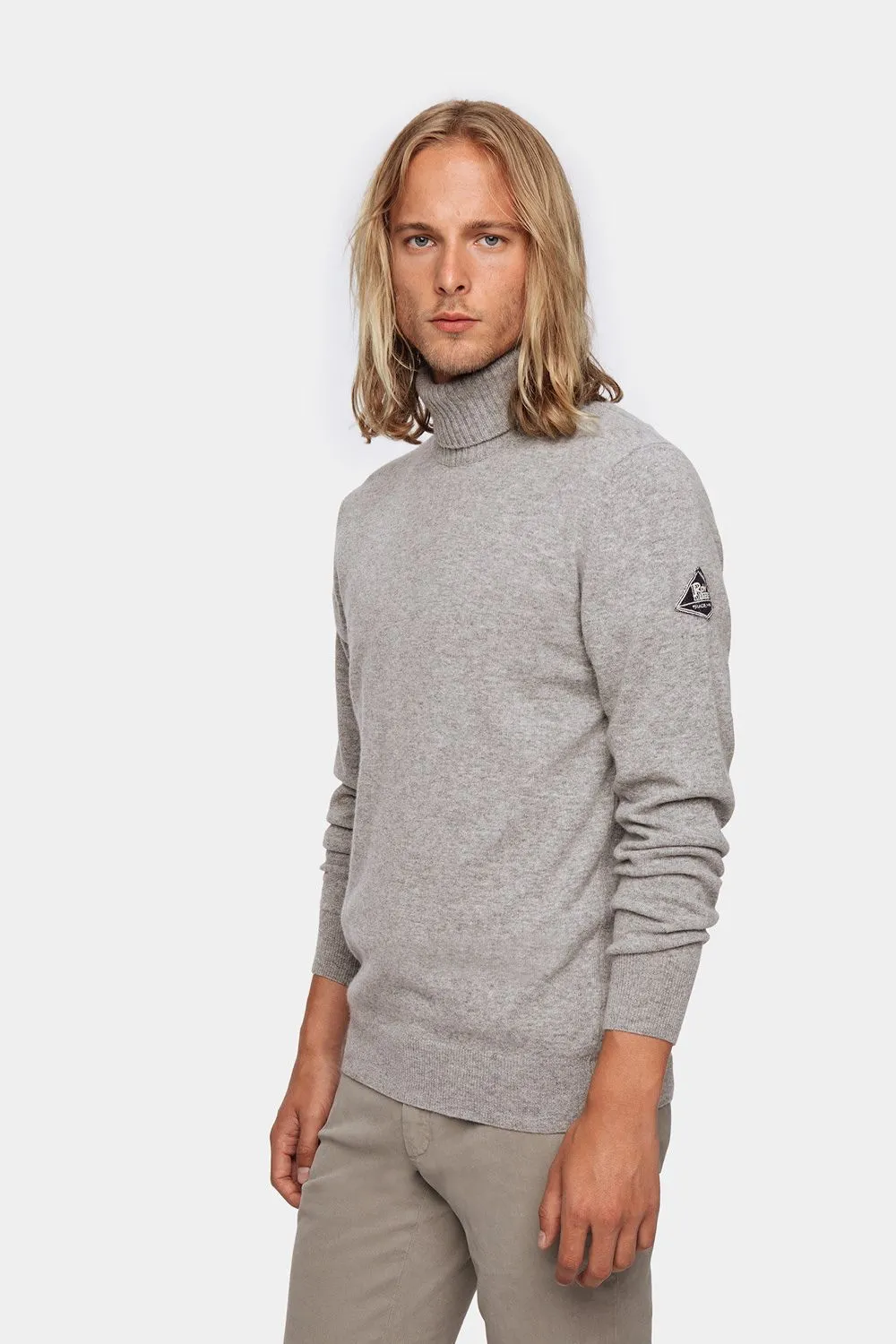 Roy roger's dolcevita in lana e cashmere grigio