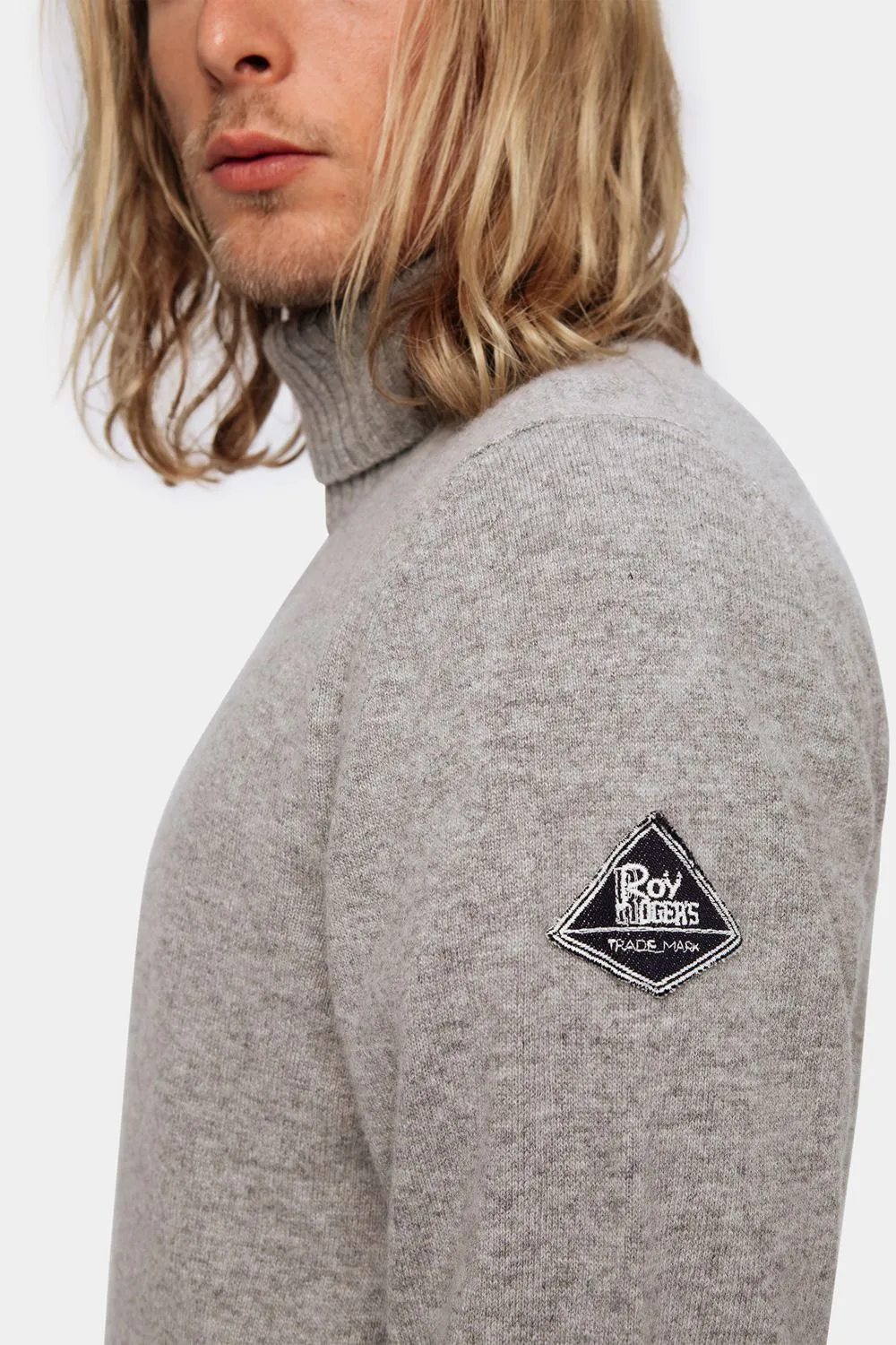 Roy roger's dolcevita in lana e cashmere grigio