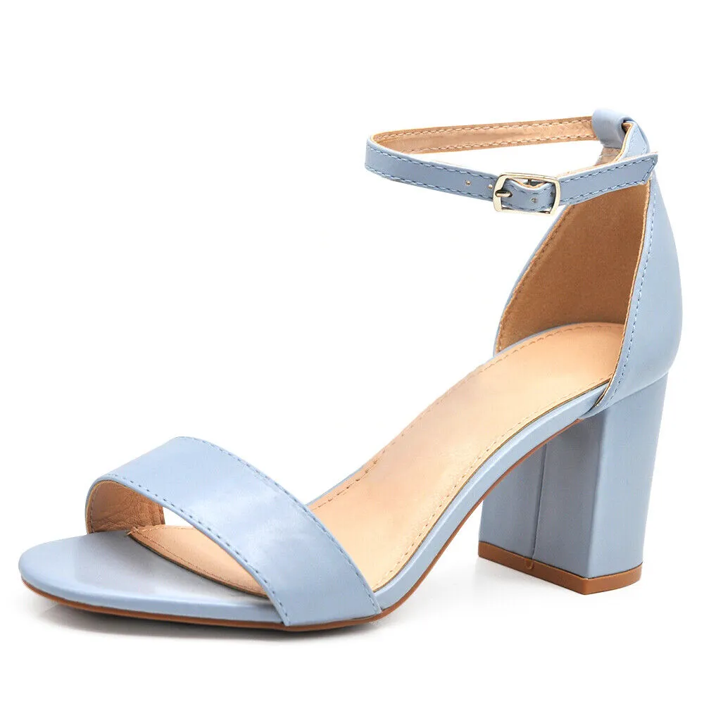 Scarpe Donna Sandali Tacco Medio Grosso Con Cinturino Da Sera B-279