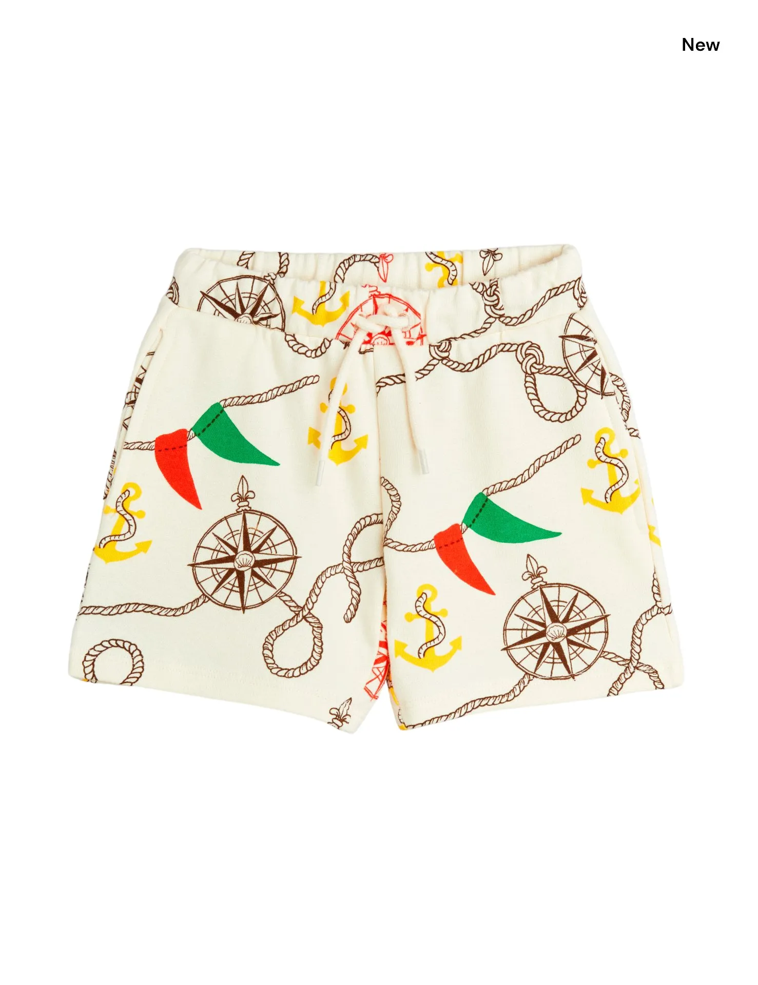 Short in felpa panna con stampa all over per neonati e bambini