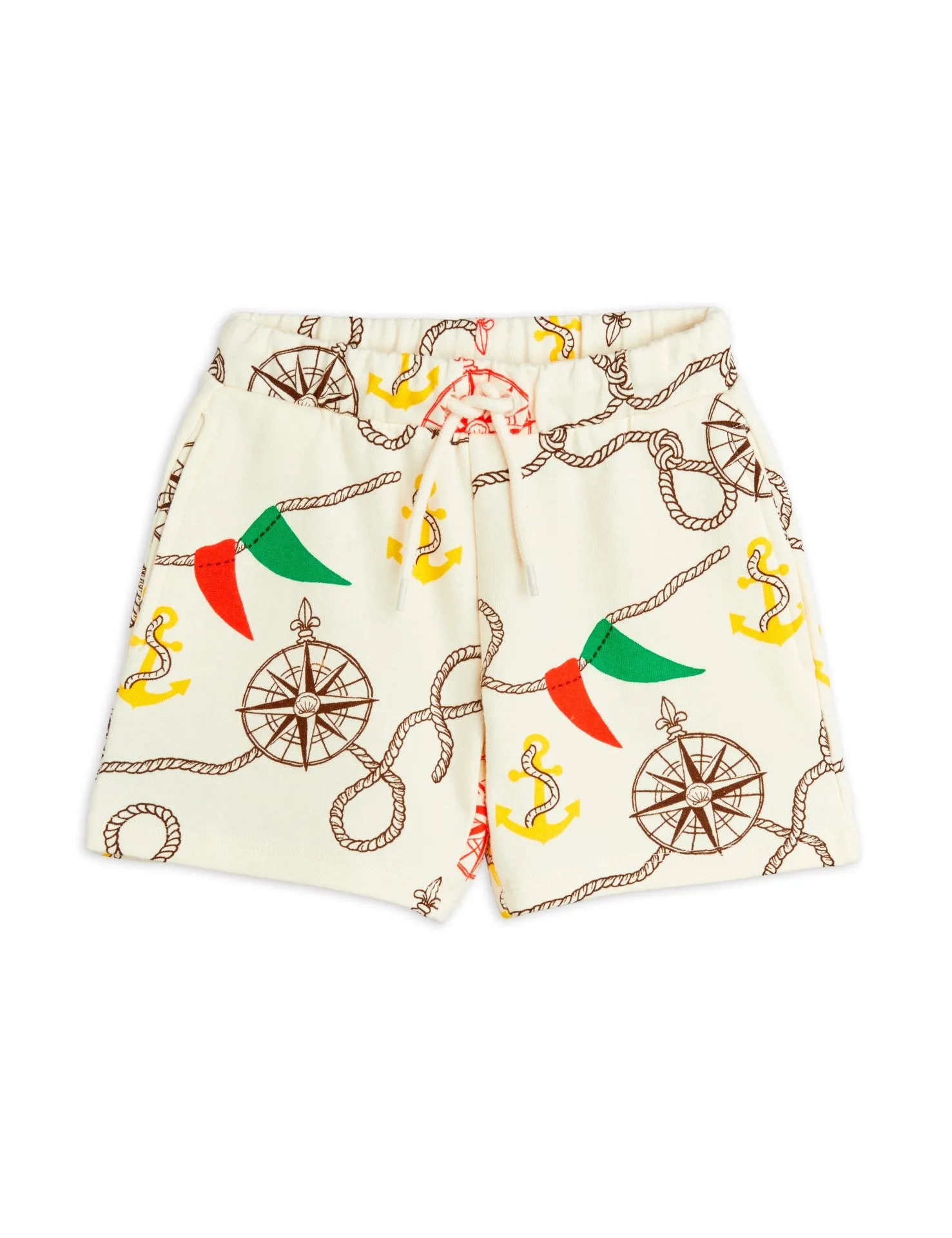 Short in felpa panna con stampa all over per neonati e bambini
