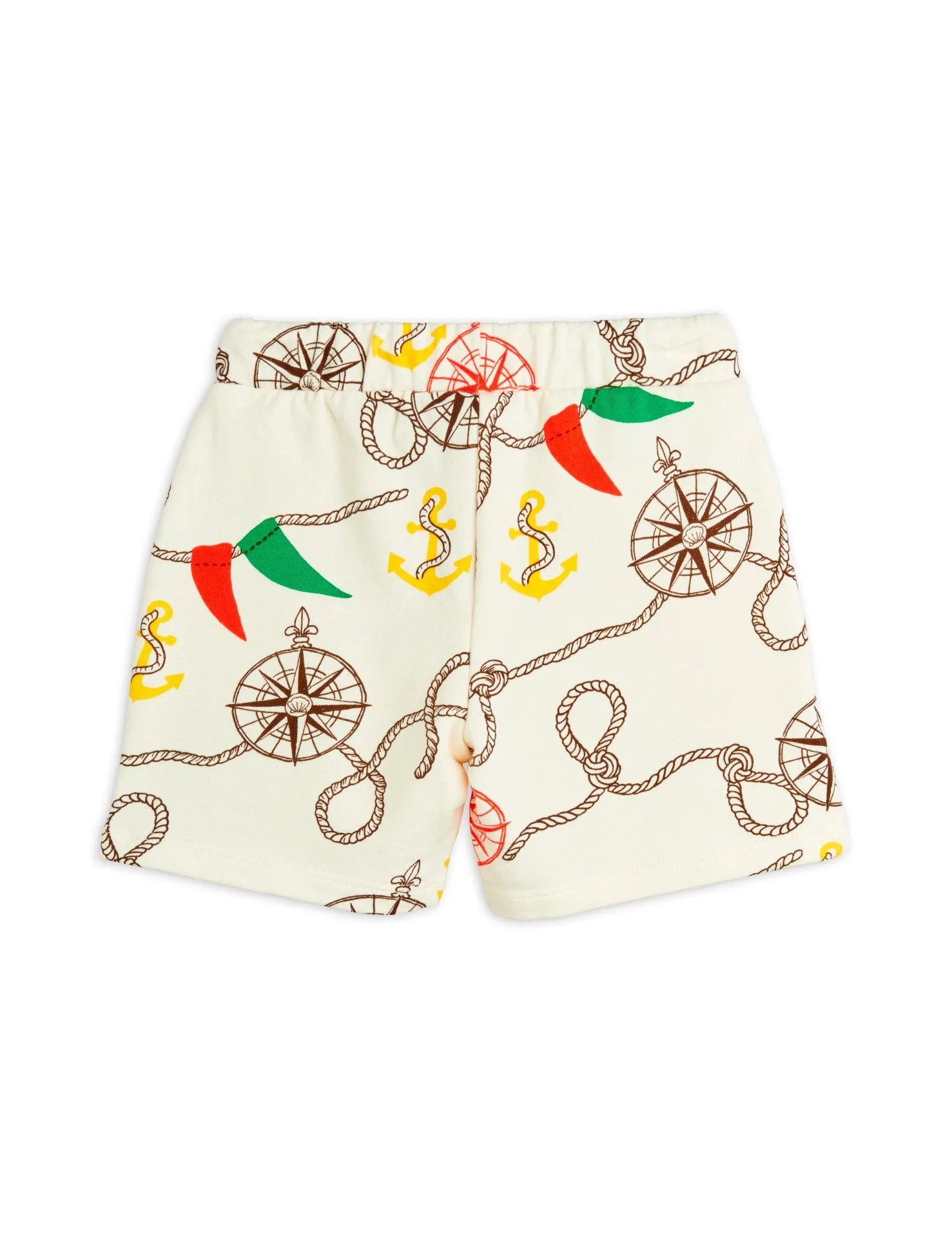 Short in felpa panna con stampa all over per neonati e bambini