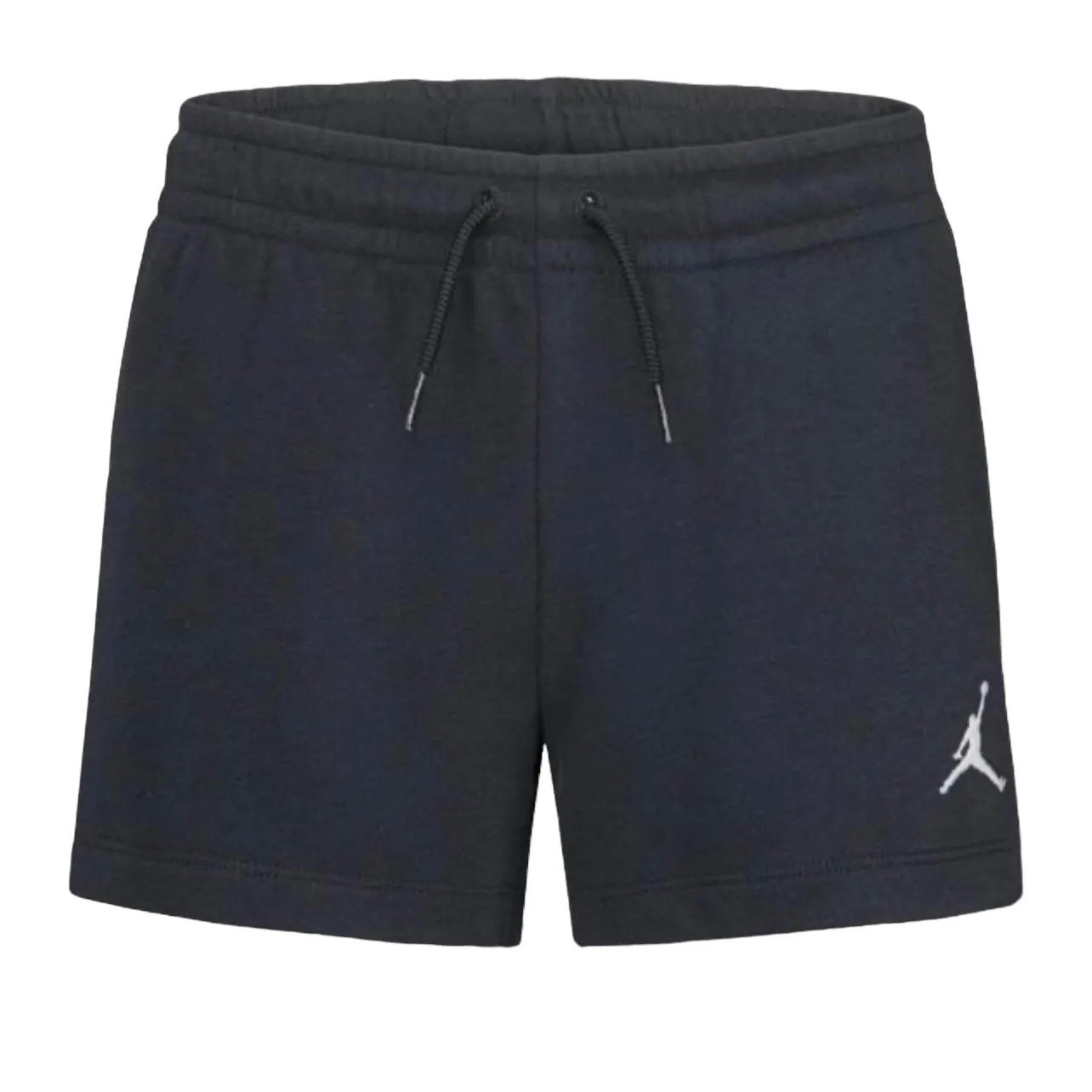 Short nero in felpa con logo per bambina