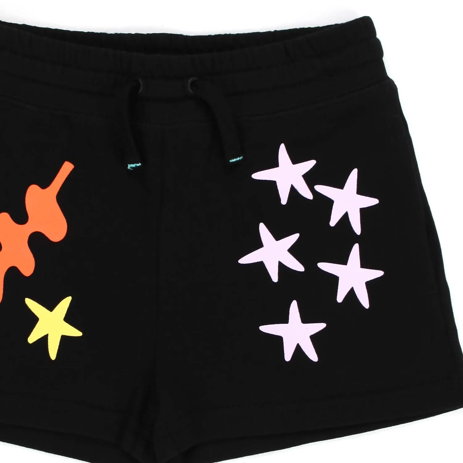 Shorts Neri In Felpa Con Stampe Bambina E Teen