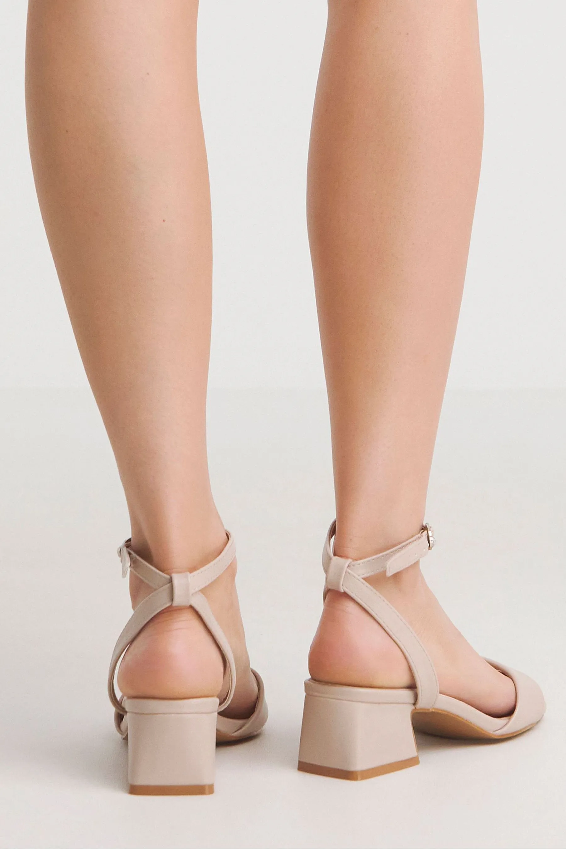 Simply Be - Scarpe effetto nudo con tacco basso e largo
