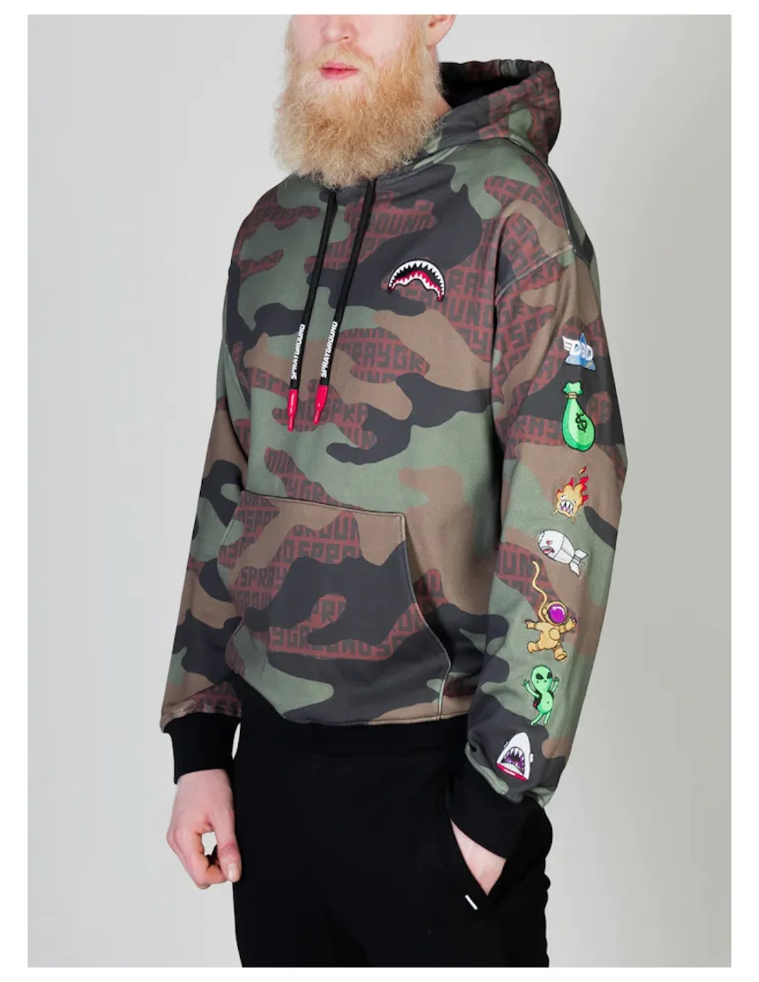 SPRAYGROUND FELPA UOMO,CAMO PATCHES HOODIE