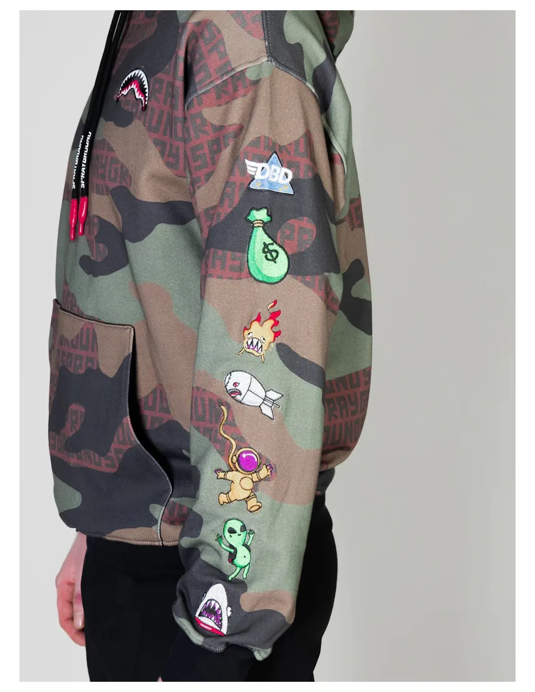 SPRAYGROUND FELPA UOMO,CAMO PATCHES HOODIE
