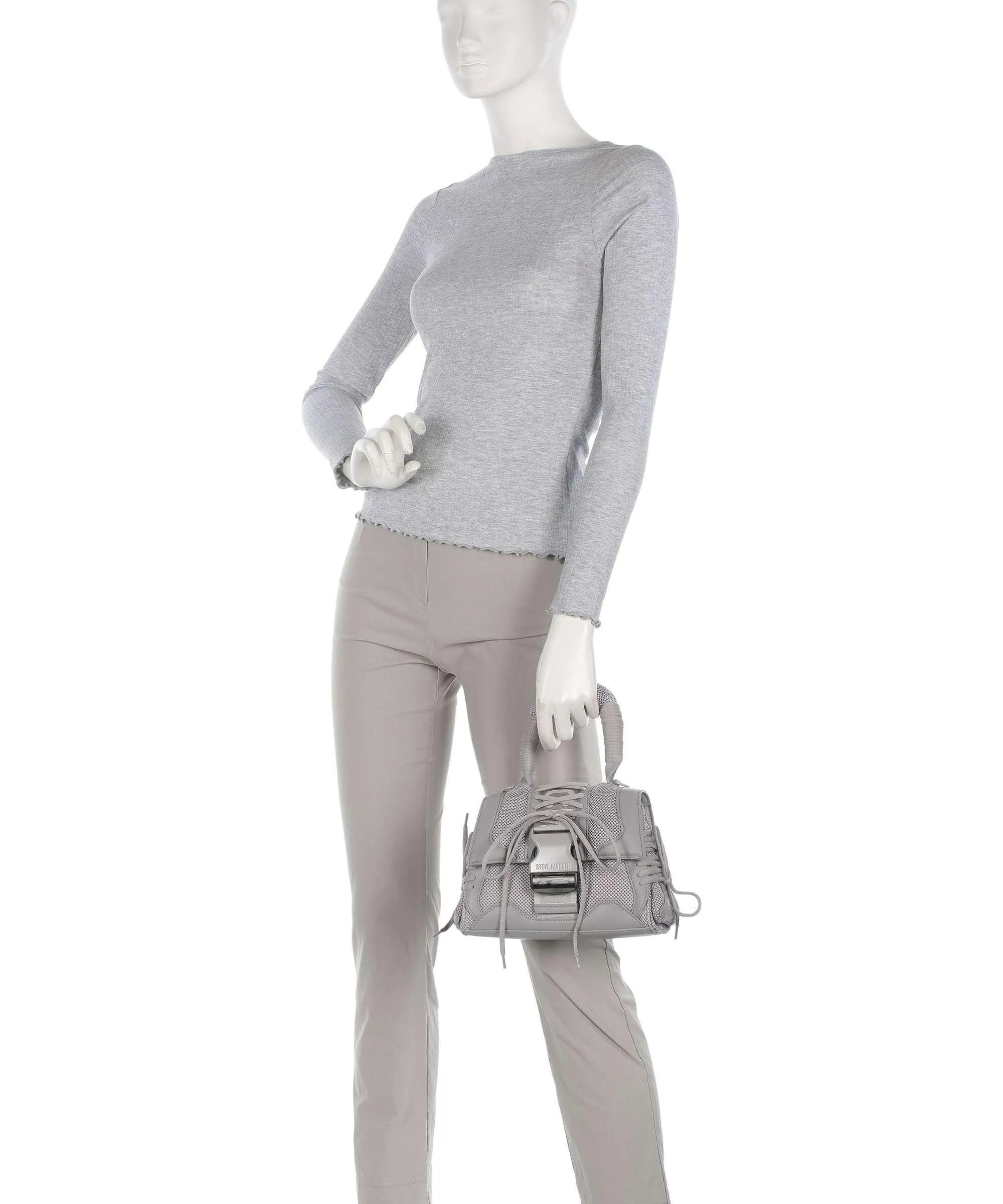  Steve Madden BDIEGO Borsa a mano pelle sintetica, poliestere riciclato grigio  