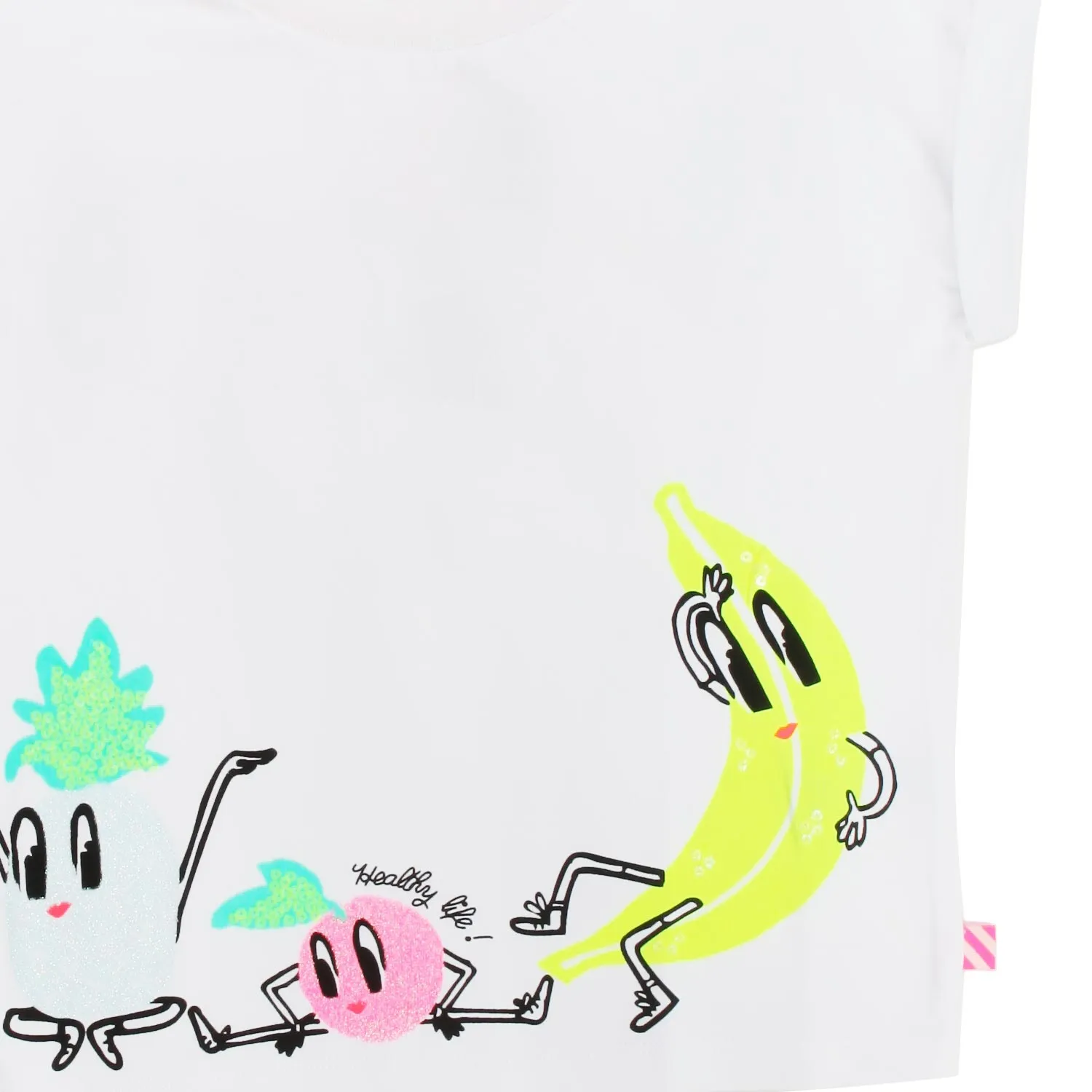 T-Shirt Bianca Con Stampe Colorate Bambina