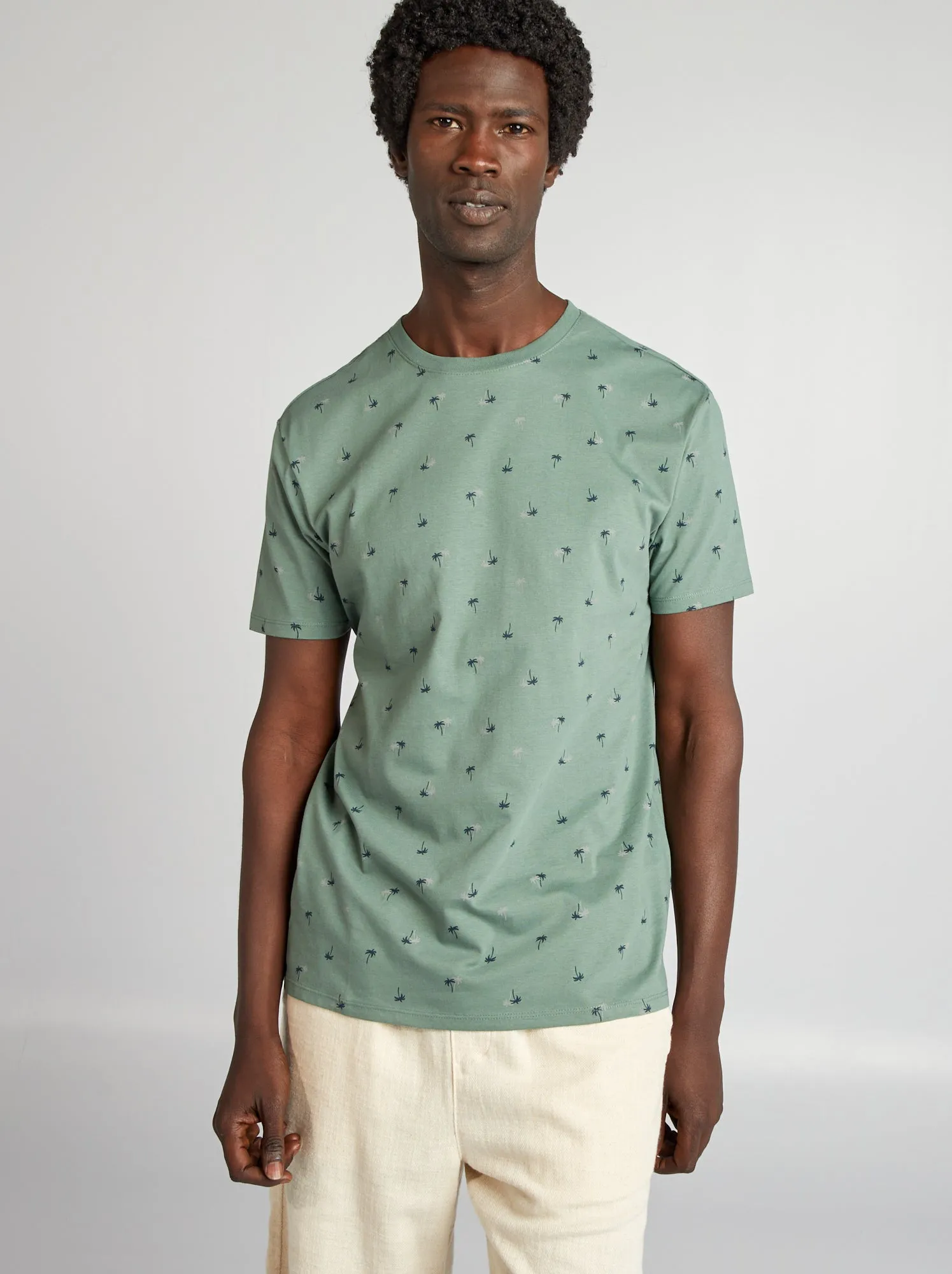 T-shirt stampata a maniche corte - VERDE
