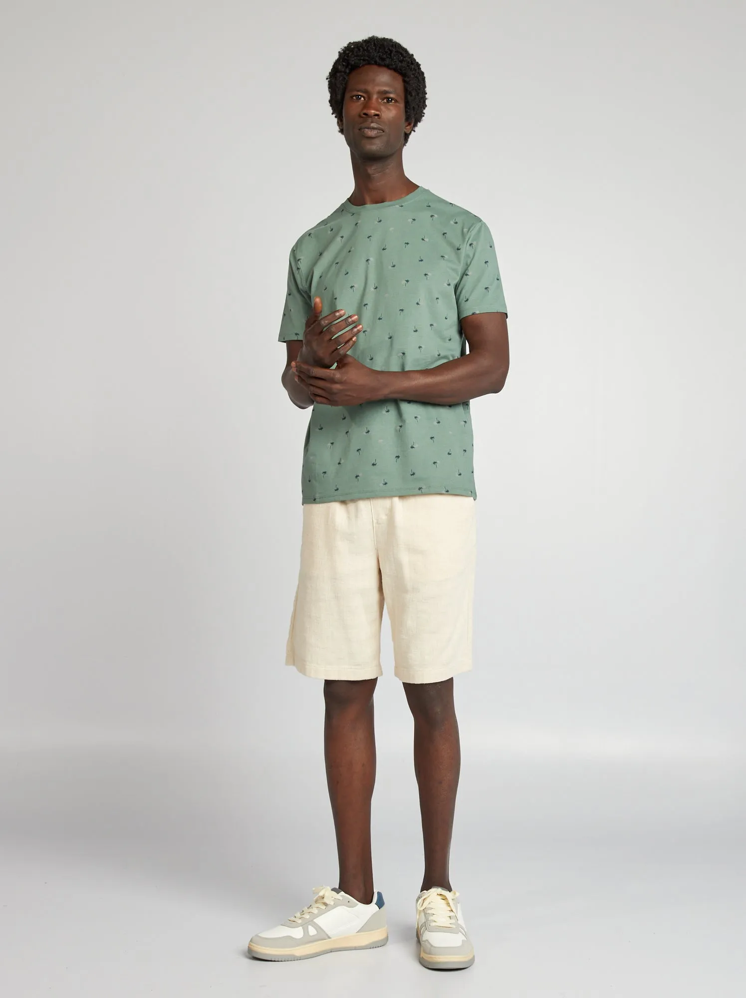 T-shirt stampata a maniche corte - VERDE