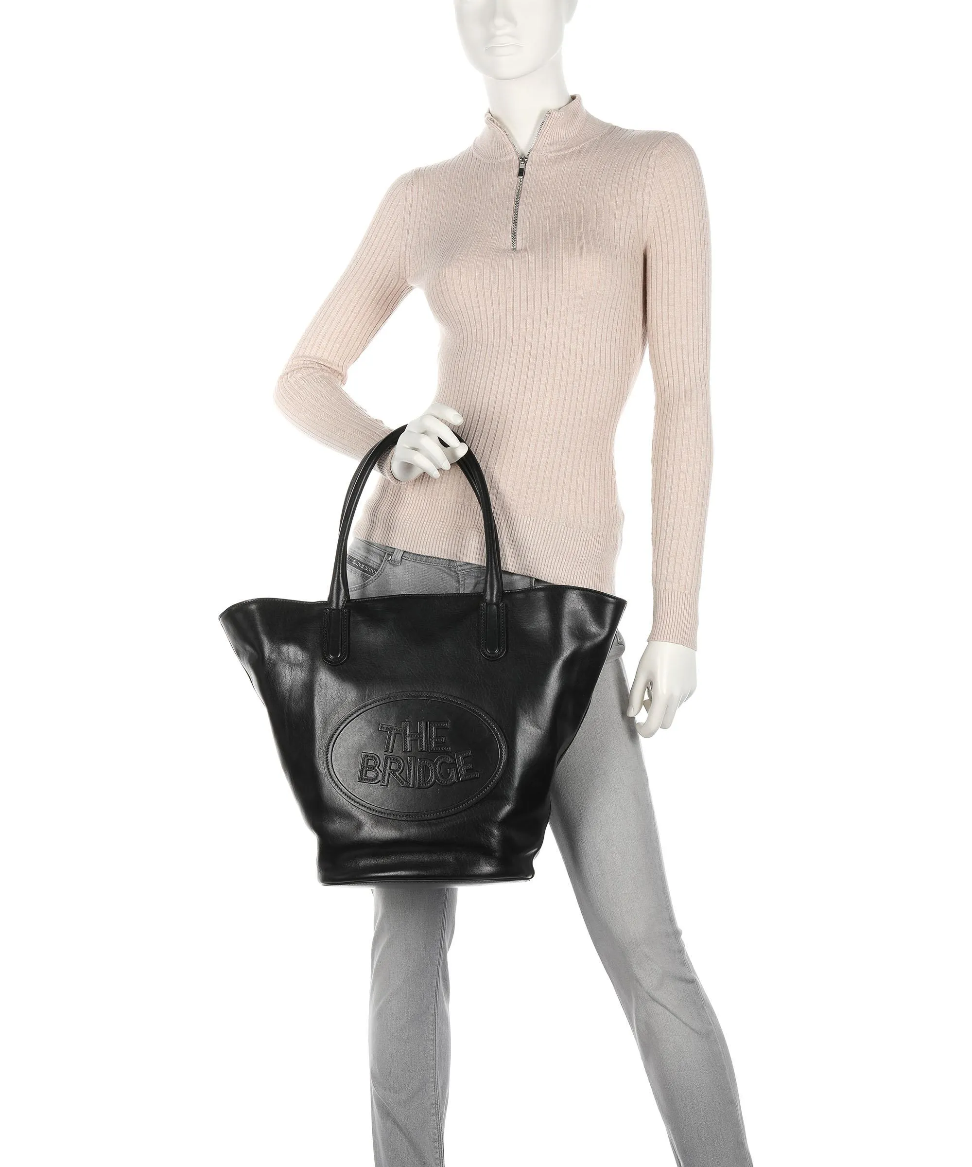  The Bridge Penelope Borsa a secchiello pelle bovina nero  