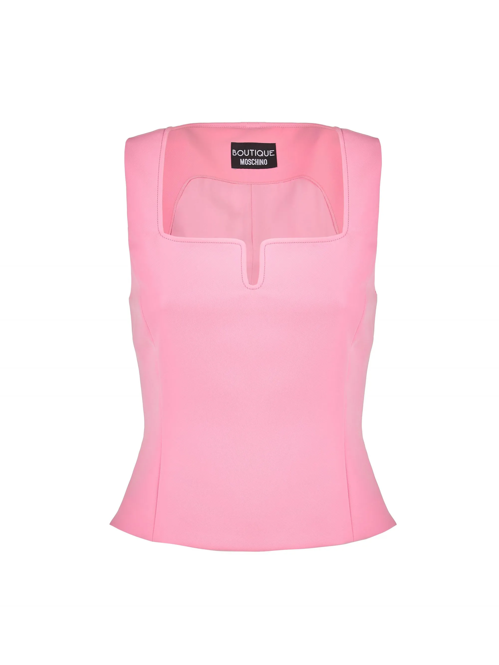 TOP ROSA CON SCOLLO RETTANGOLARE