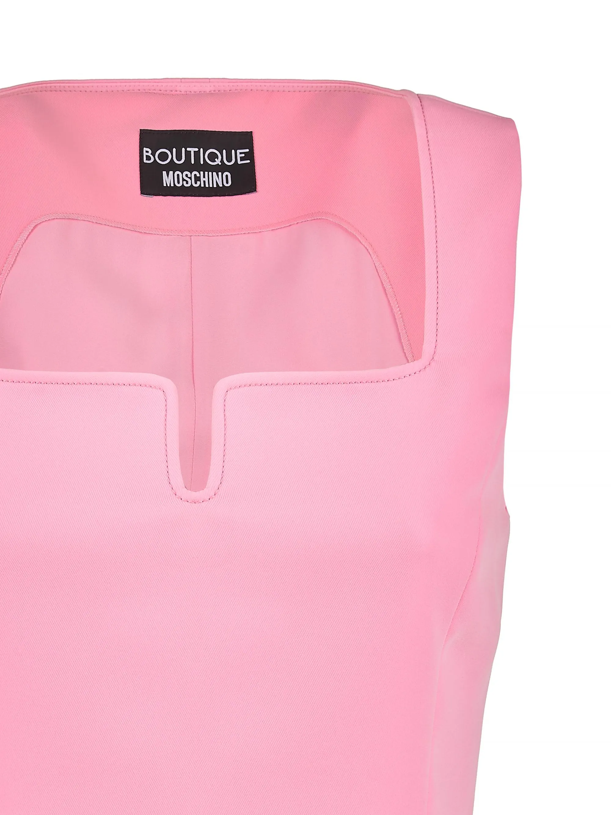 TOP ROSA CON SCOLLO RETTANGOLARE