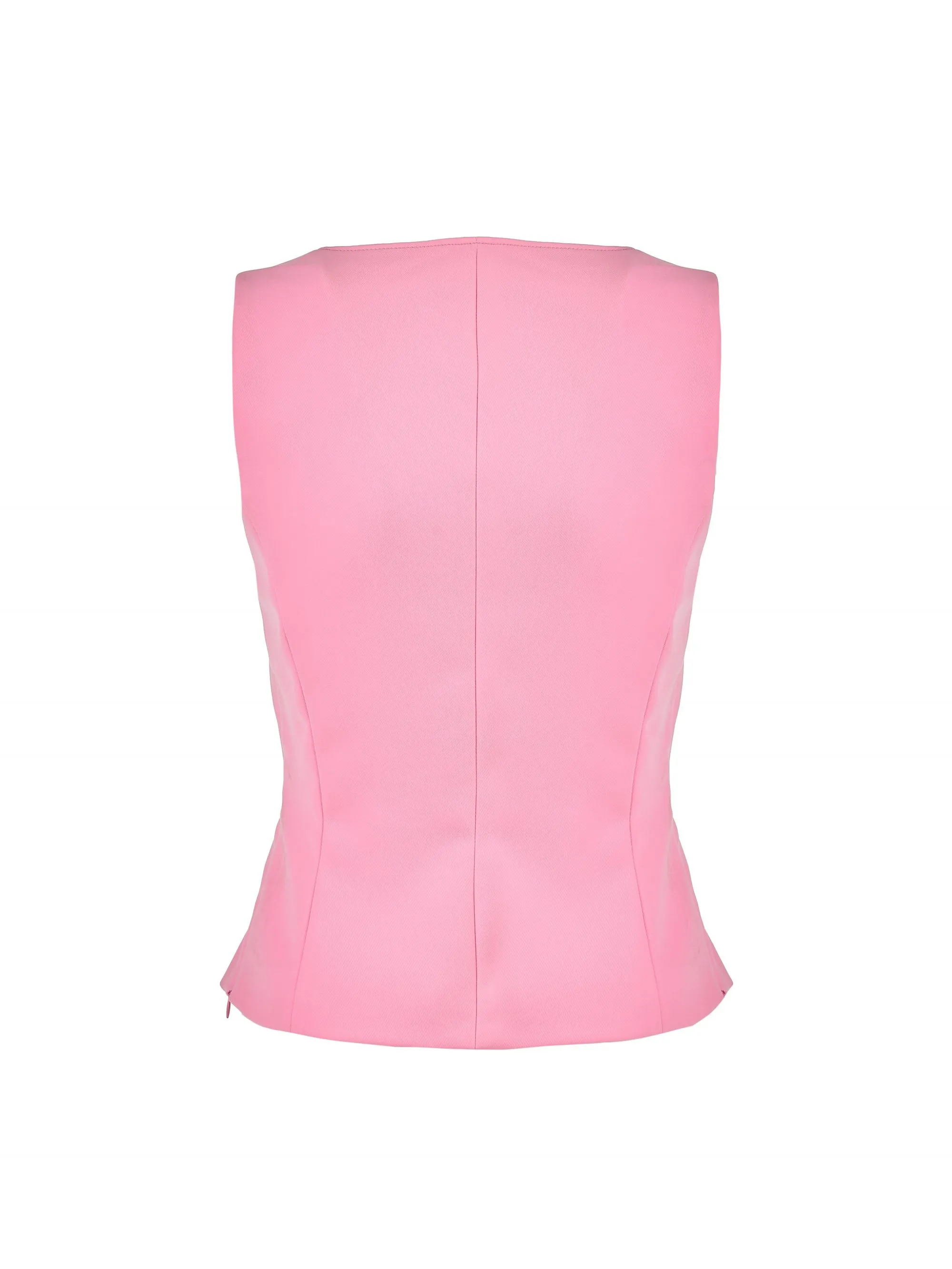 TOP ROSA CON SCOLLO RETTANGOLARE