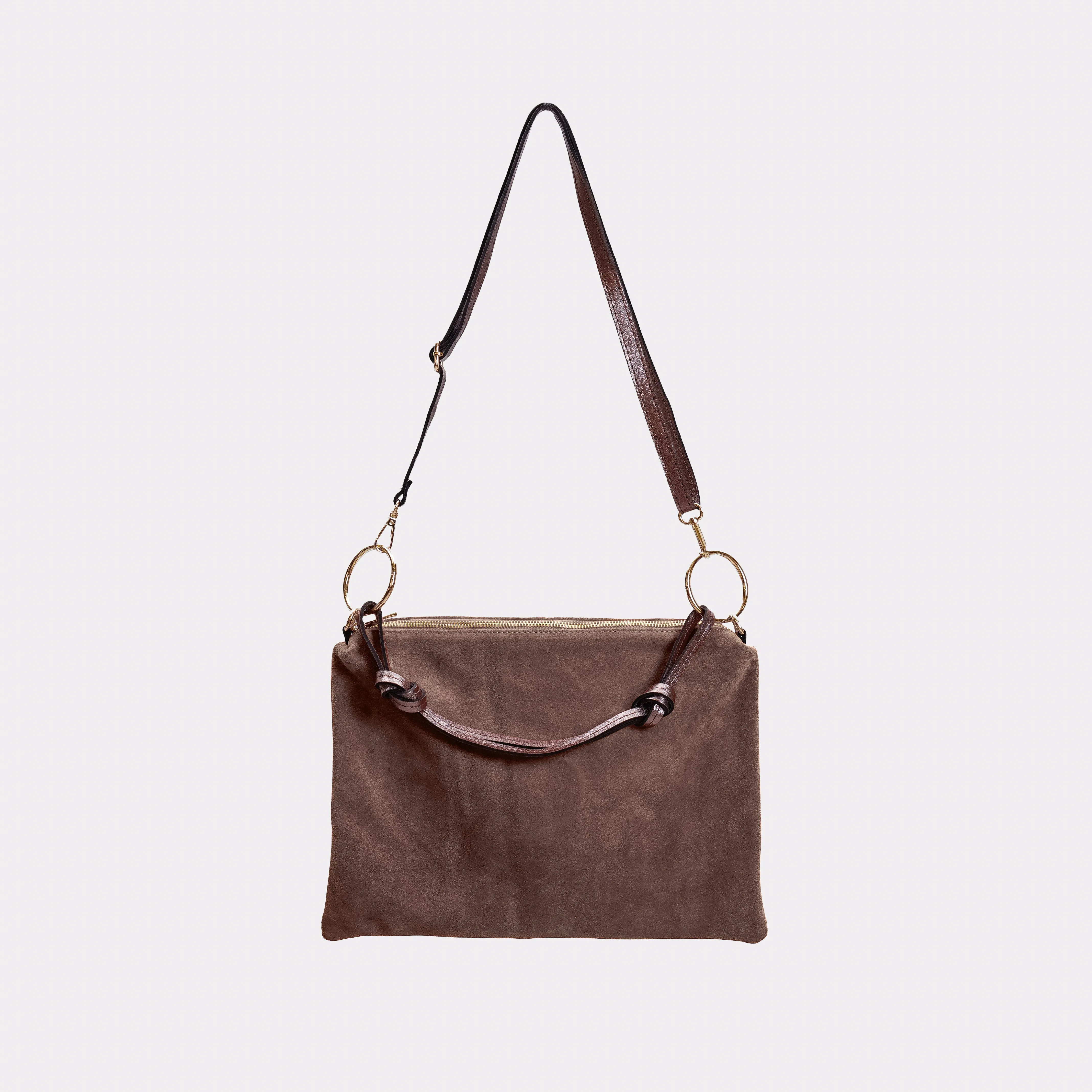 W by Whitemood-Borsa a spalla in pelle scamosciato - taupe