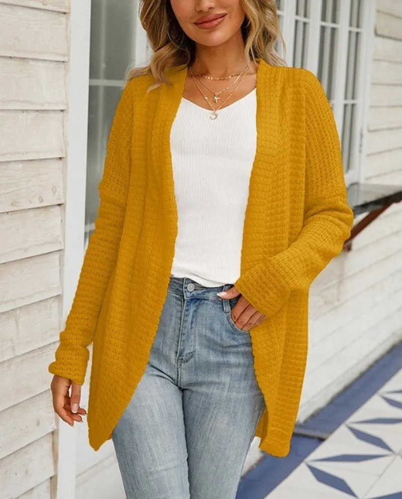 Women Autumn Winter Casual Long Sleeve Sweater Cardigan Ladies Coats Solid Color Cardigan Sweater Ladies Sweater Coats 2