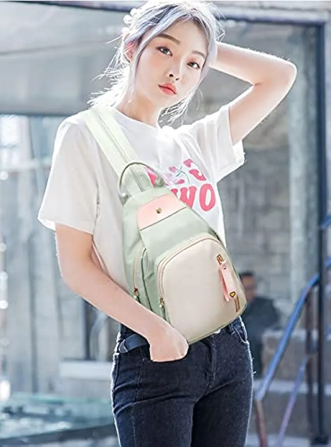 Zaino da donna in nylon, piccola borsa a tracolla con chiusura lampo, zaini casual da giorno, ciclismo, escursionismo, viaggi 19