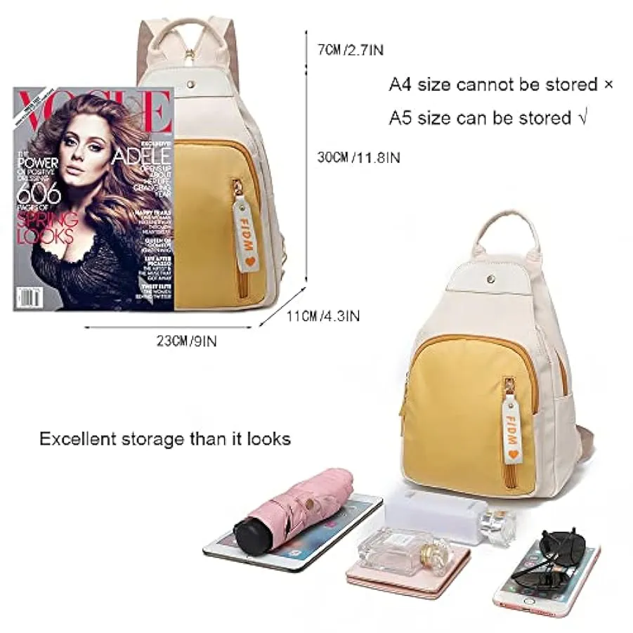 Zaino da donna in nylon, piccola borsa a tracolla con chiusura lampo, zaini casual da giorno, ciclismo, escursionismo, viaggi 19