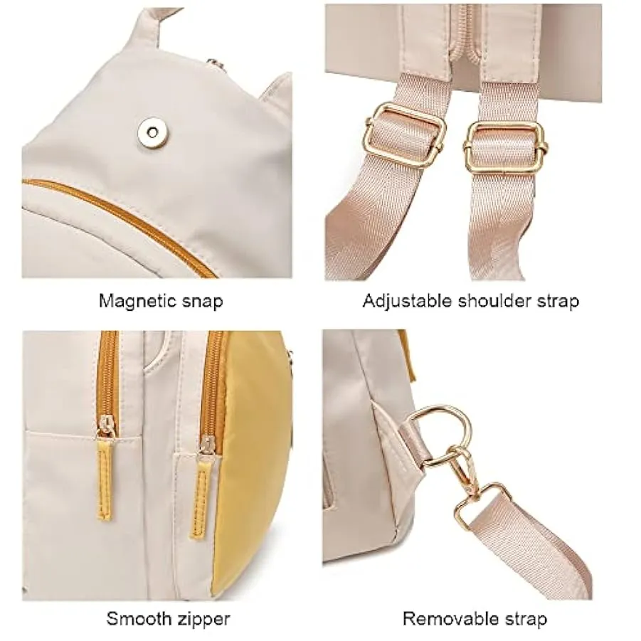 Zaino da donna in nylon, piccola borsa a tracolla con chiusura lampo, zaini casual da giorno, ciclismo, escursionismo, viaggi 19